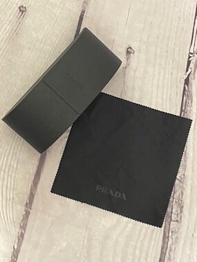 Prada Black Saffiano Eyewear Case with Branded Microfiber Cloth
